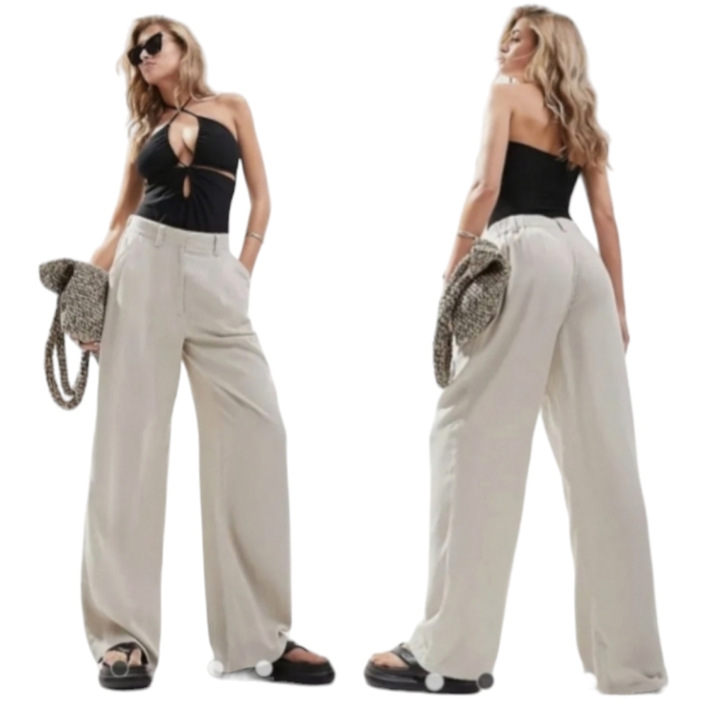 BCBGMAXAZRIA Women's Jespen Wide-Leg Pants in Spanish Moss Size 6